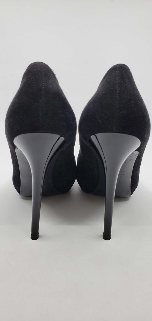ALEXANDER MCQUEEN SKULL PEEP TOE SUEDE PUMPS