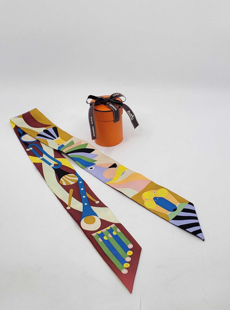 Hermes Parade en Fanfare Twilly scarf-2