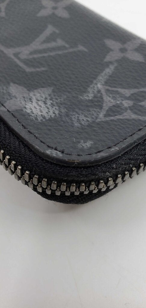 LOUIS VUITTON Monogram Eclipse Porte Monnaie Jour Zip Coin Purse
