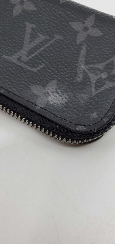 LOUIS VUITTON Monogram Eclipse Porte Monnaie Jour Zip Coin Purse