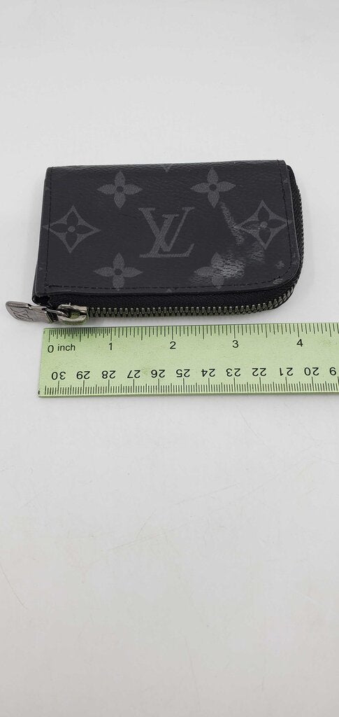 LOUIS VUITTON Monogram Eclipse Porte Monnaie Jour Zip Coin Purse