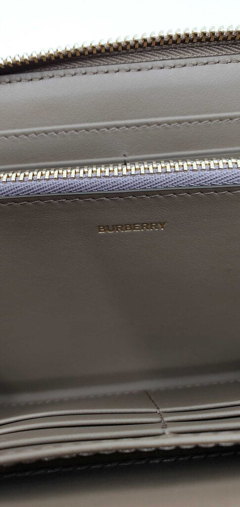 Burberry check zip around wallet