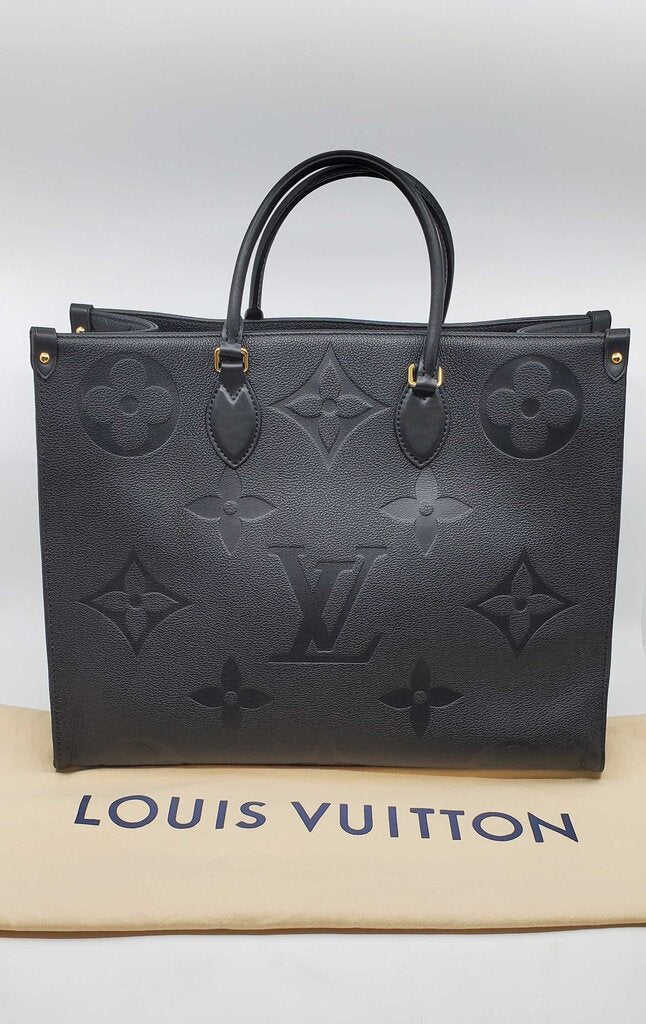 Louis Vuitton OnTheGo GM tote bag in black Monogram Empreinte leather