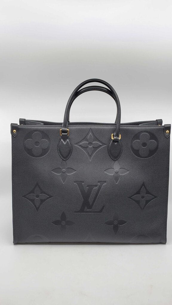 Louis Vuitton OnTheGo GM tote bag in black Monogram Empreinte leather