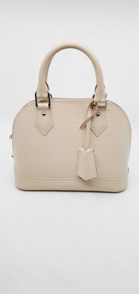 Louis Vuitton Alma BB in Quartz White Epi Leather and jacquard Strap