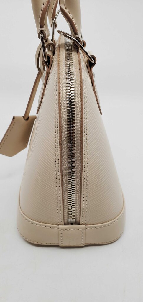 Louis Vuitton Alma BB in Quartz White Epi Leather and jacquard Strap