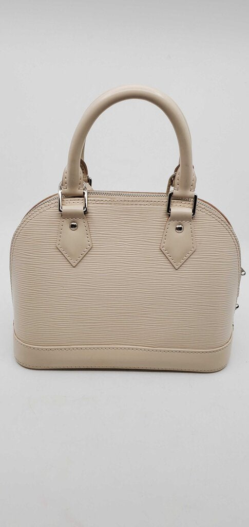 Louis Vuitton Alma BB in Quartz White Epi Leather and jacquard Strap