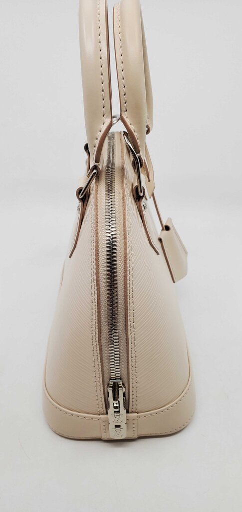 Louis Vuitton Alma BB in Quartz White Epi Leather and jacquard Strap