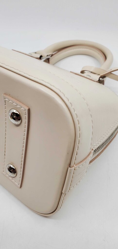 Louis Vuitton Alma BB in Quartz White Epi Leather and jacquard Strap