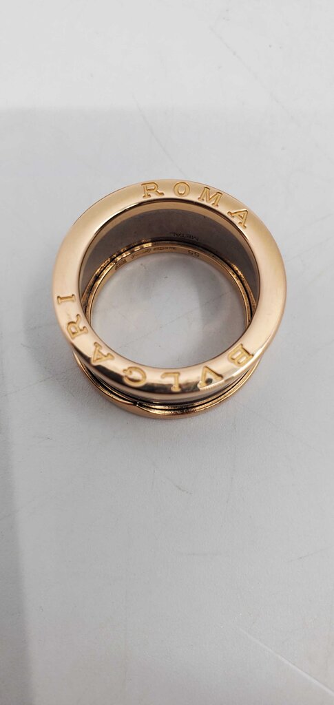 Bvlgari B.Zerol 18k Rose Gold & Bronze Cermaic Roma 4-Band Ring