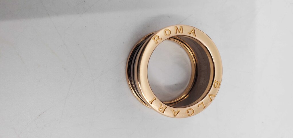 Bvlgari B.Zerol 18k Rose Gold & Bronze Cermaic Roma 4-Band Ring