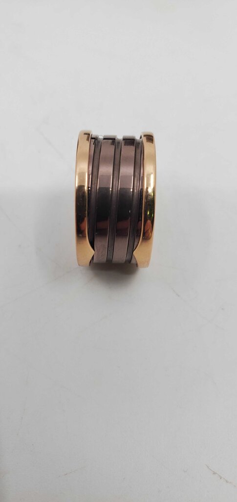 Bvlgari B.Zerol 18k Rose Gold & Bronze Cermaic Roma 4-Band Ring