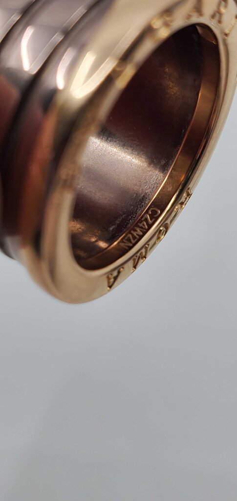 Bvlgari B.Zerol 18k Rose Gold & Bronze Cermaic Roma 4-Band Ring