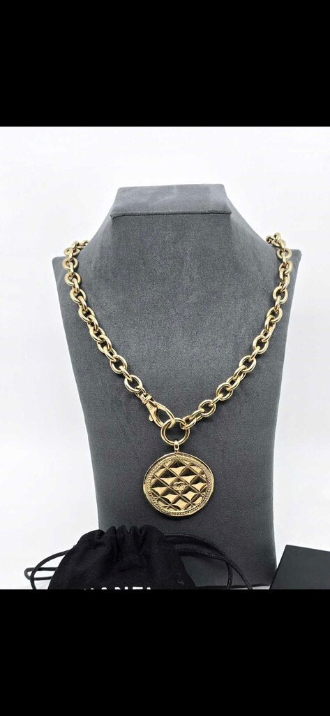 Chanel Quilted Medallion Pendant Necklace