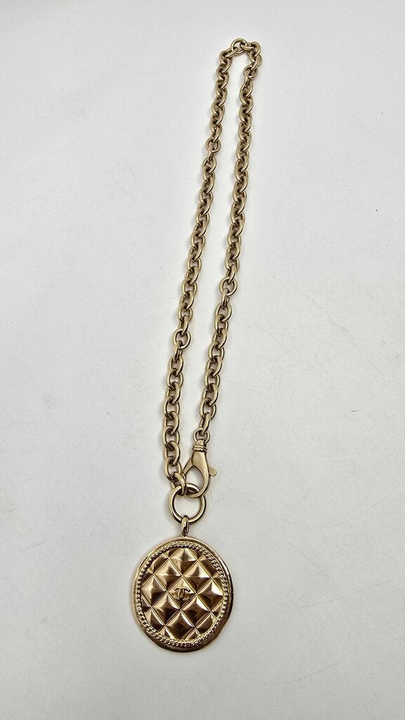 Chanel Quilted Medallion Pendant Necklace