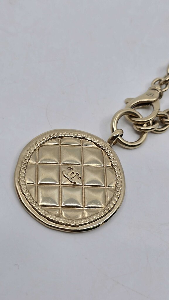 Chanel Quilted Medallion Pendant Necklace