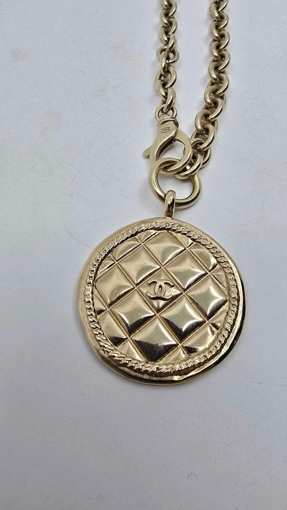 Chanel Quilted Medallion Pendant Necklace