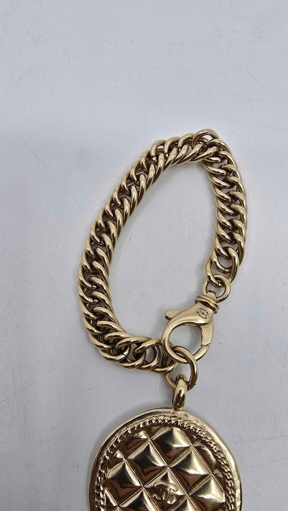 Chanel Quilted Medallion Pendant Bracelet