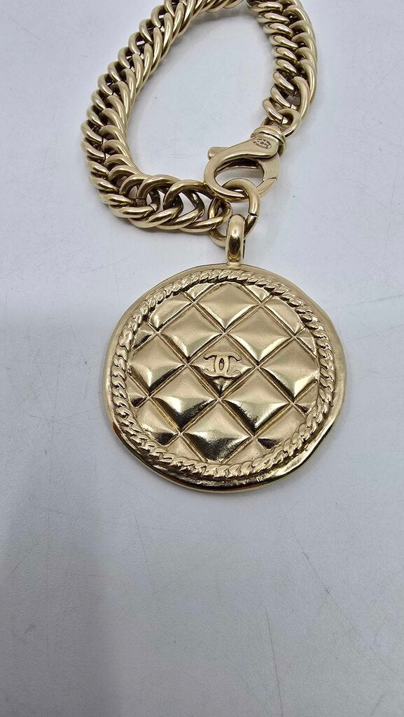 Chanel Quilted Medallion Pendant Bracelet