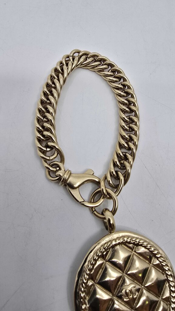 Chanel Quilted Medallion Pendant Bracelet
