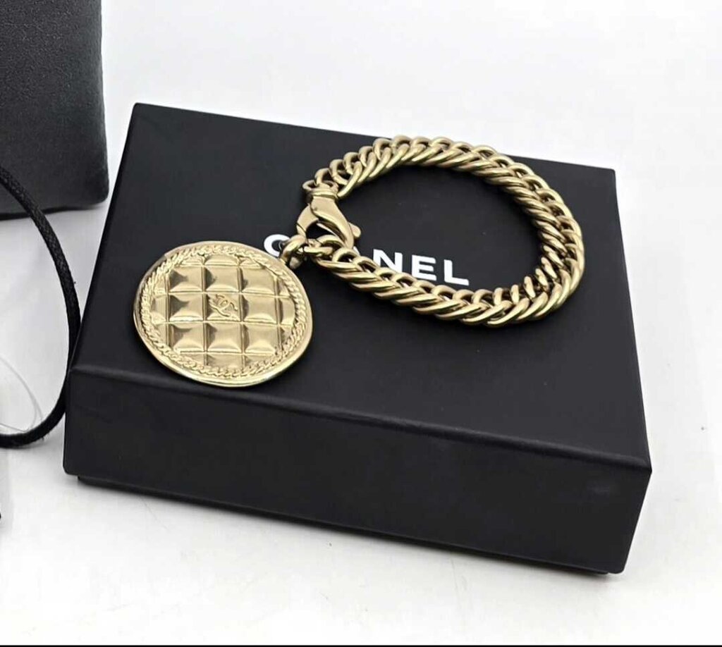 Chanel Quilted Medallion Pendant Bracelet