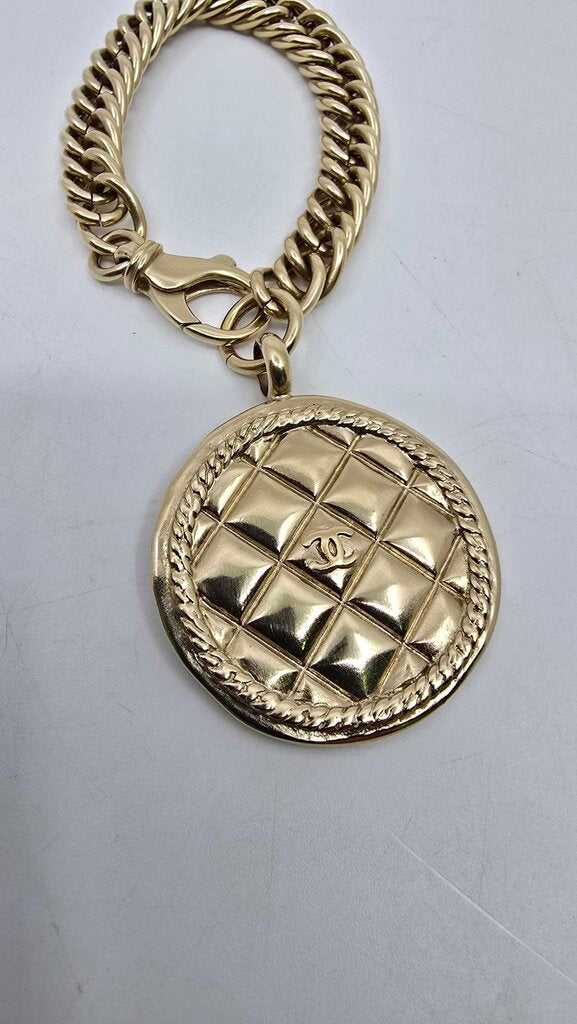 Chanel Quilted Medallion Pendant Bracelet