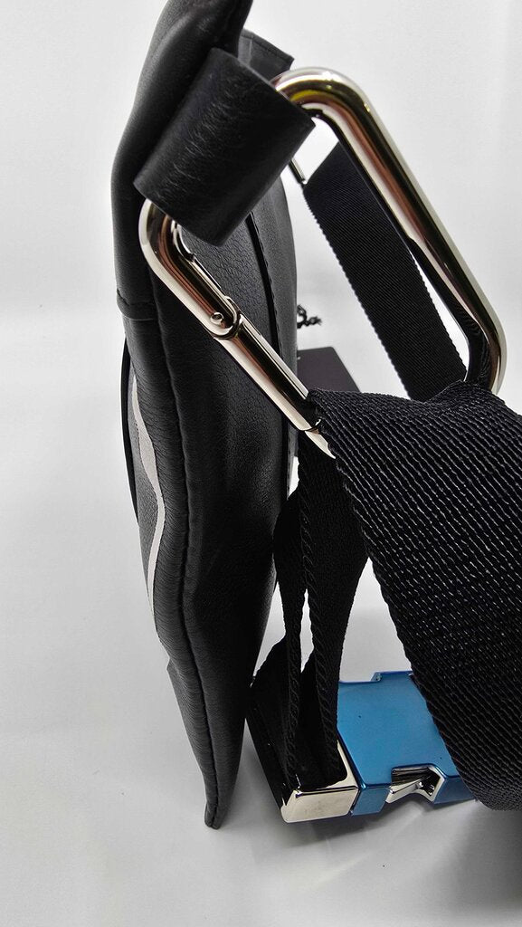 Valentino Black Calfskin Leather V logo Messenger Pouch
