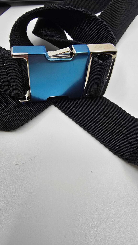 Valentino Black Calfskin Leather V logo Messenger Pouch