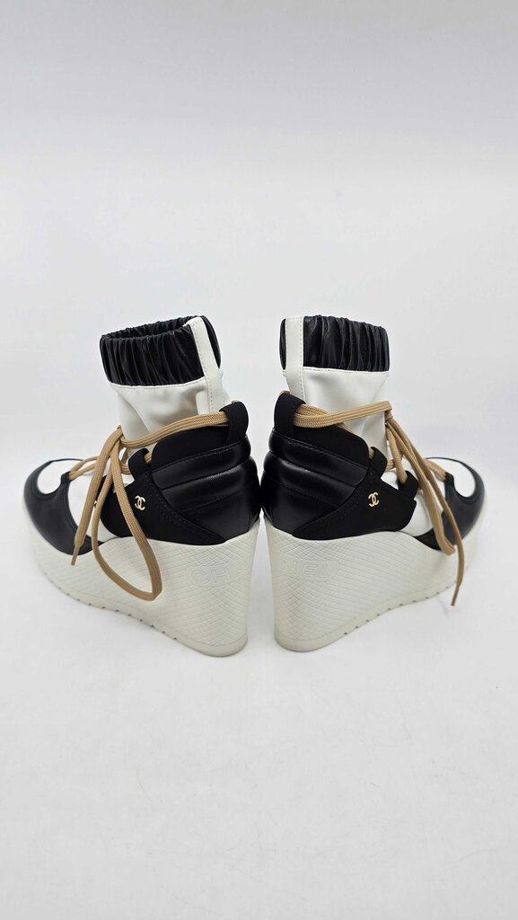 Chanel 2019 Fabric Lambskin Calfskin Runway Wedge Platform Boots