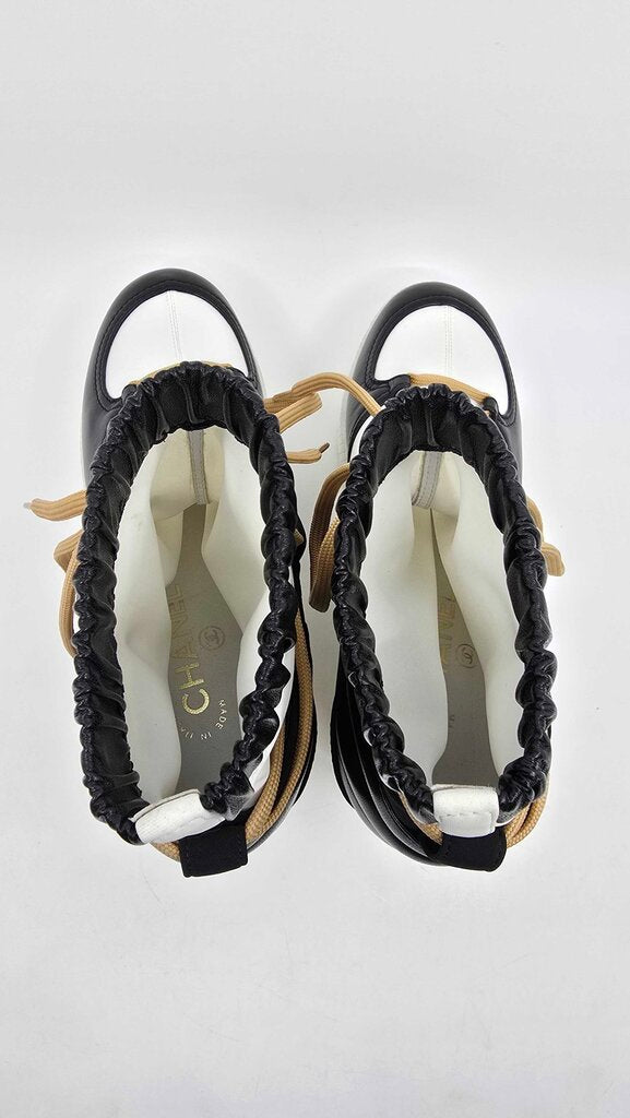 Chanel 2019 Fabric Lambskin Calfskin Runway Wedge Platform Boots