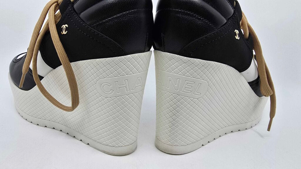 Chanel 2019 Fabric Lambskin Calfskin Runway Wedge Platform Boots