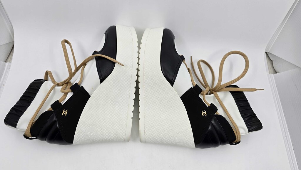 Chanel 2019 Fabric Lambskin Calfskin Runway Wedge Platform Boots