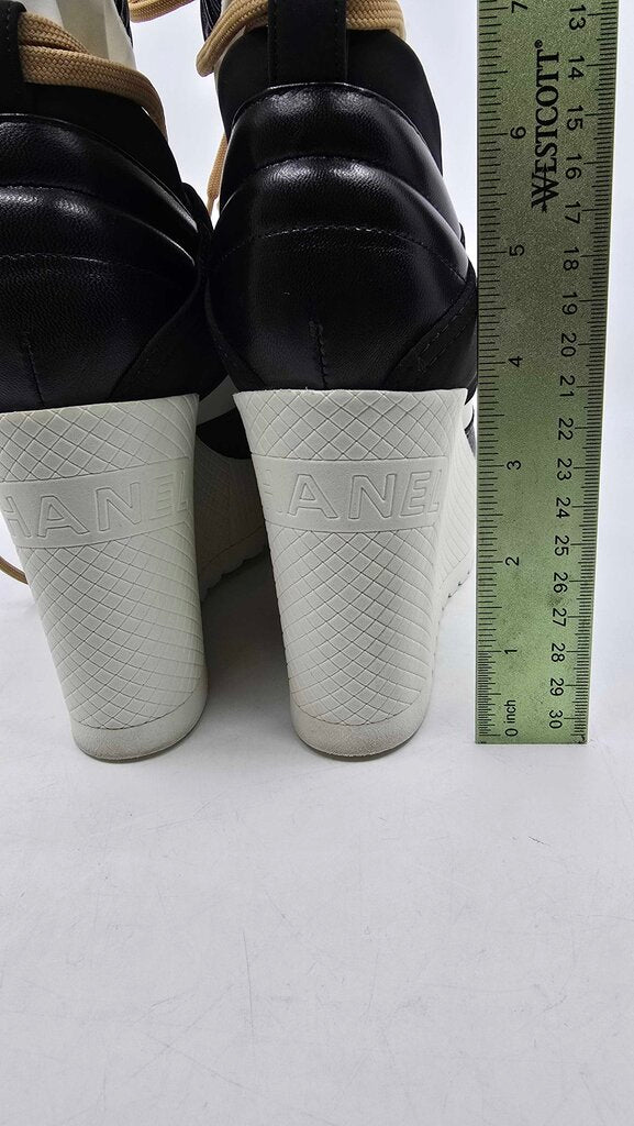 Chanel 2019 Fabric Lambskin Calfskin Runway Wedge Platform Boots