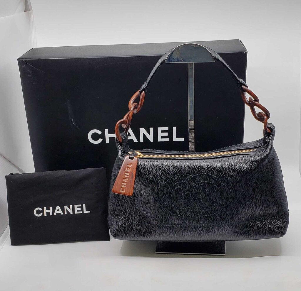 Chanel Cavier Timeless Wood Chain Hobo Bag