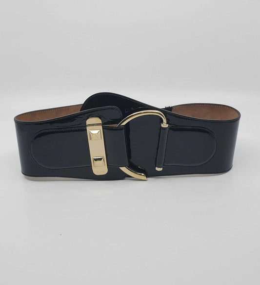 Gucci Vintage Oversized Wide Patent Leather Belt