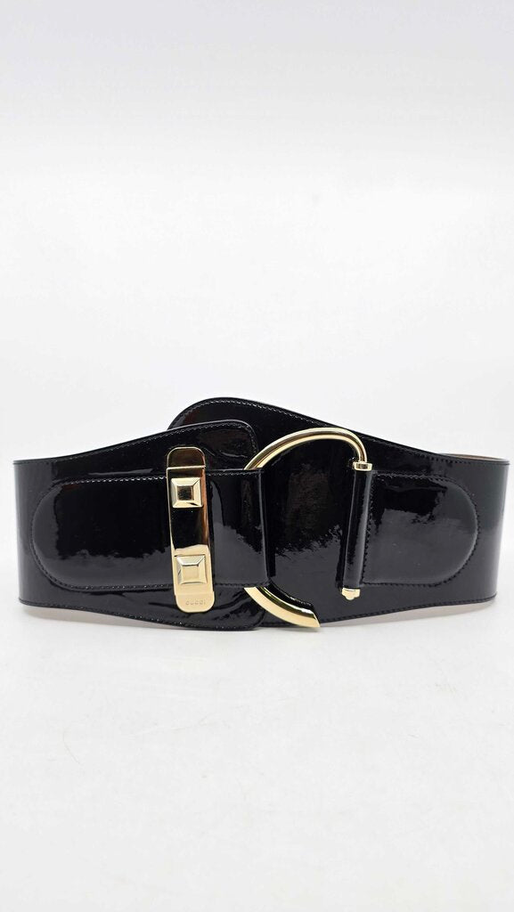 Gucci Vintage Oversized Wide Patent Leather Belt