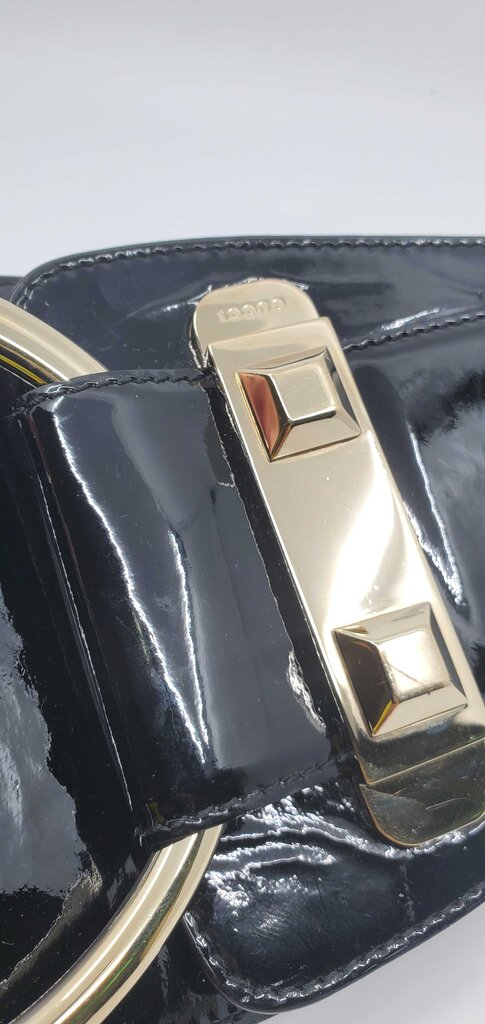 Gucci Vintage Oversized Wide Patent Leather Belt