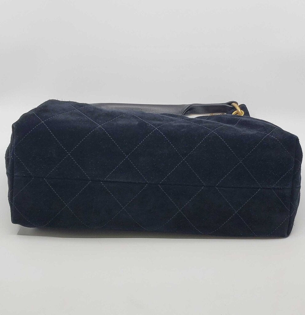 Chanel 2026 Maxi Hobo Bag in black suede with antique gold hardware