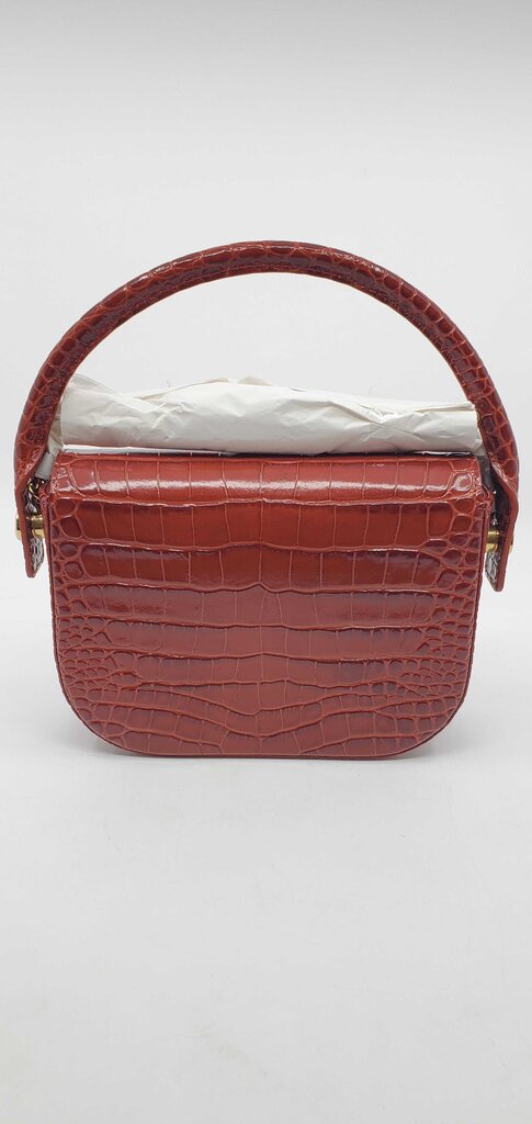 Chanel 2026 Calfskin Crocodile Embossed Turn Around Mini Flap