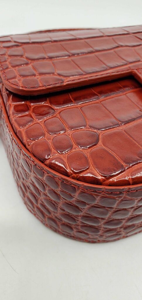 Chanel 2026 Calfskin Crocodile Embossed Turn Around Mini Flap