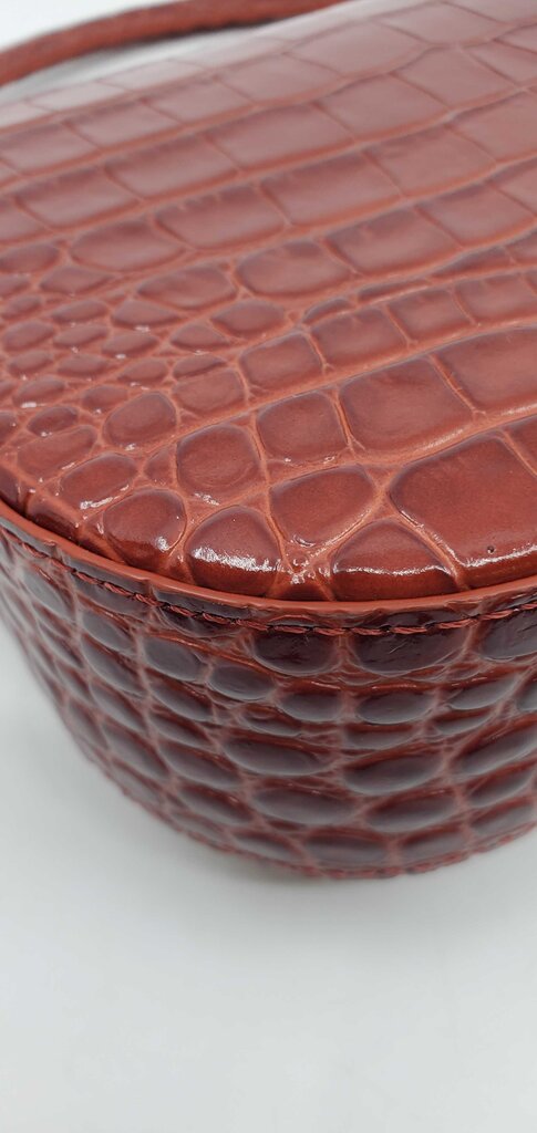 Chanel 2026 Calfskin Crocodile Embossed Turn Around Mini Flap