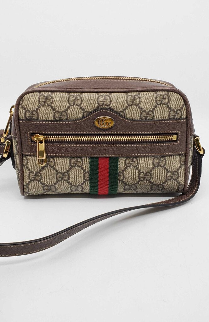 Gucci GG Supreme Monogram Web Mini Ophidia Shoulder Bag