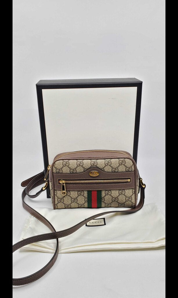 Gucci GG Supreme Monogram Web Mini Ophidia Shoulder Bag