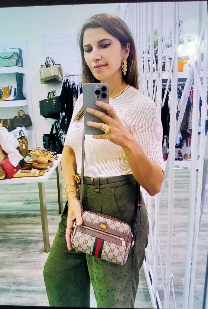 Gucci GG Supreme Monogram Web Mini Ophidia Shoulder Bag