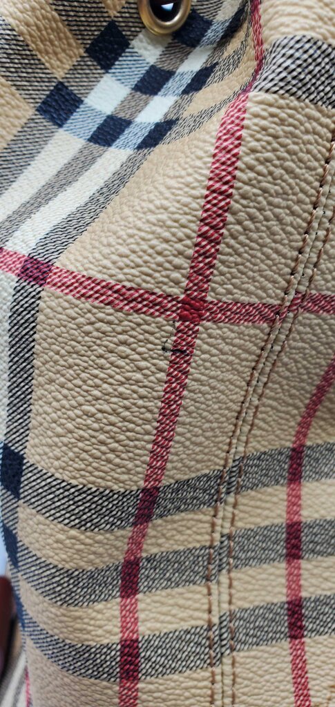 Burberry Check Drawstring Coated-Cotton Backpack