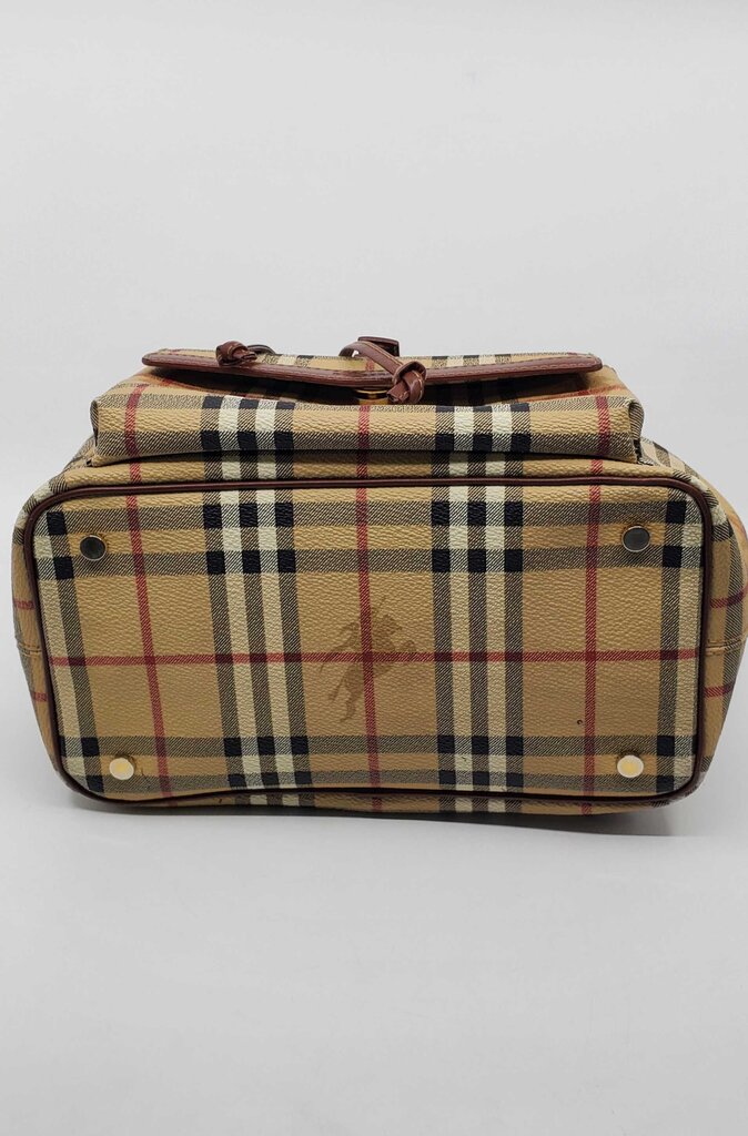 Burberry Check Drawstring Coated-Cotton Backpack