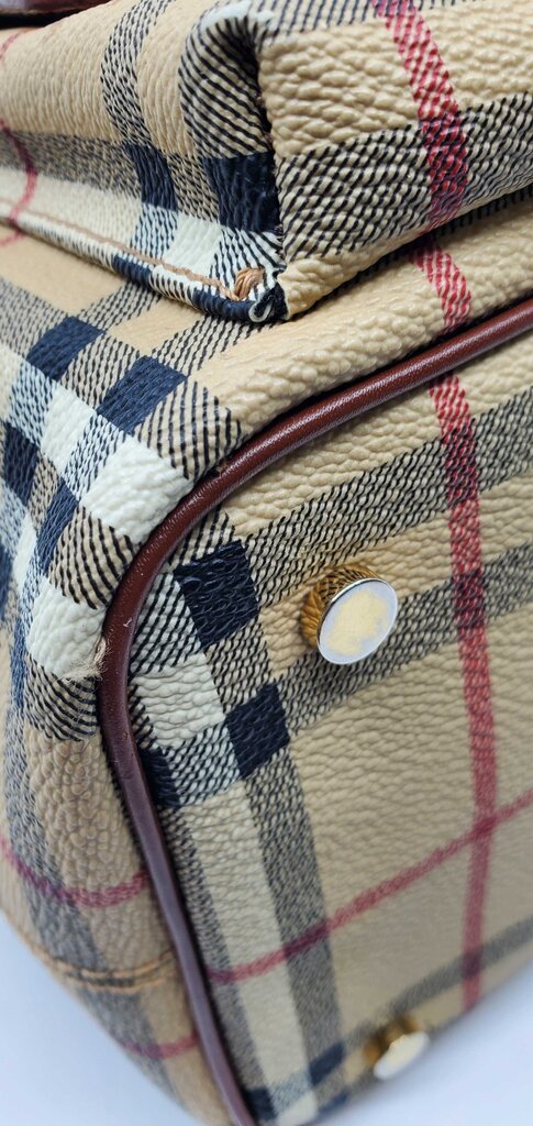 Burberry Check Drawstring Coated-Cotton Backpack