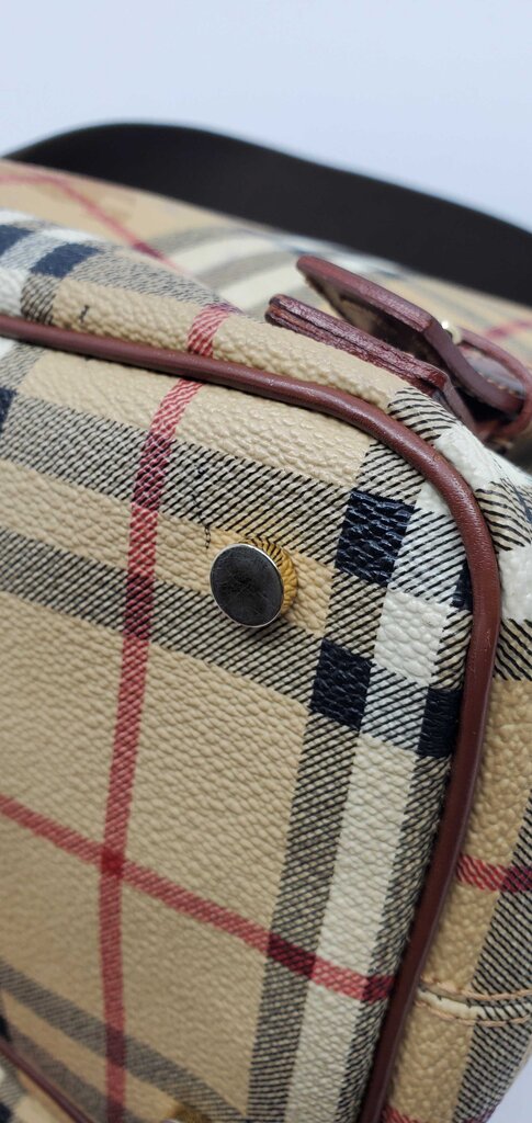 Burberry Check Drawstring Coated-Cotton Backpack