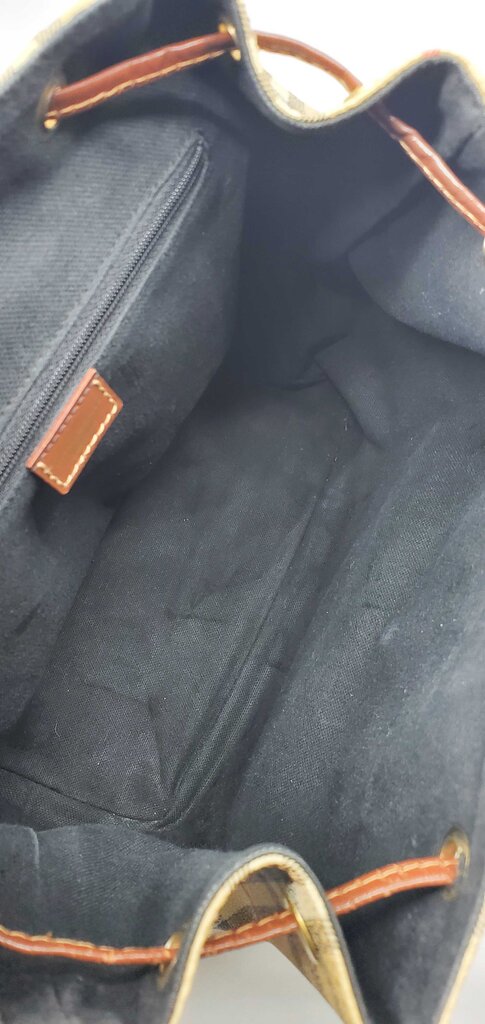 Burberry Check Drawstring Coated-Cotton Backpack