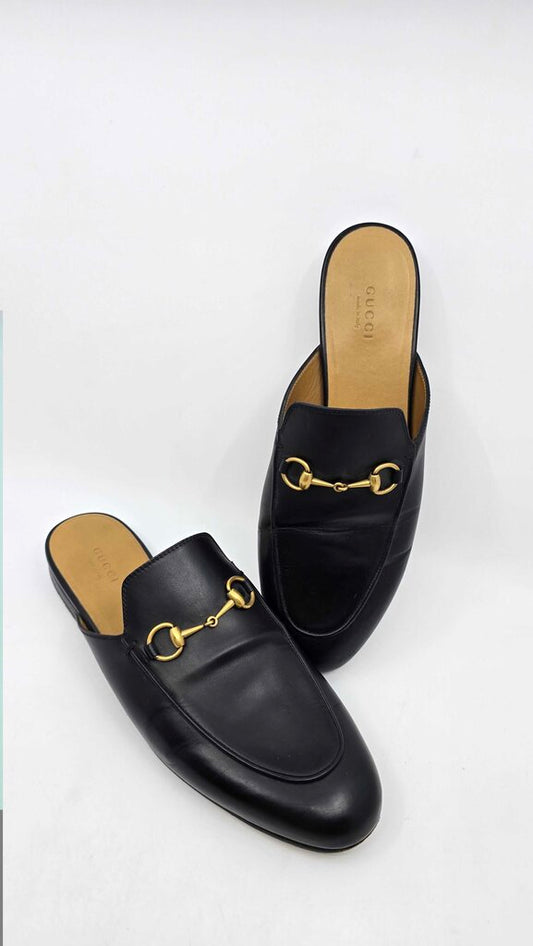 GUCCI PRINCETOWN leather slip on MULES